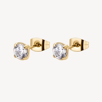 1 - Brosway woman golden light point earrings DESIDERI steel with BEIE008 zircons.