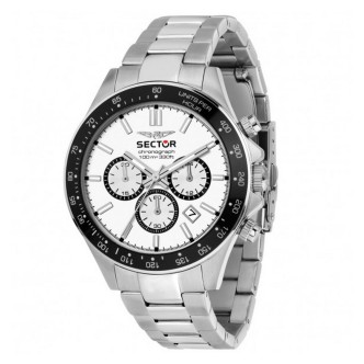 1 - Sector 230 chronograph man watch steel white background R3273661049