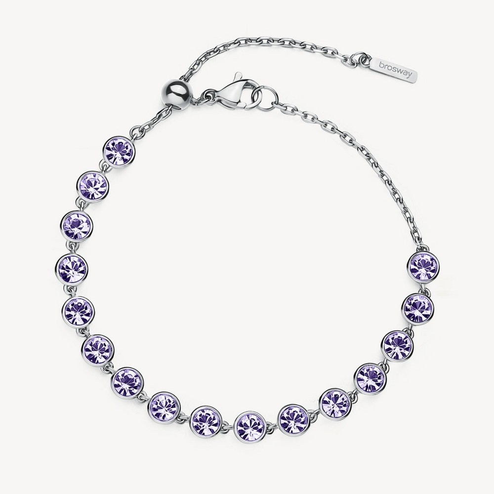 1 - Women's bracelet in steel and purple crystals Brosway Symphonia BYM152.