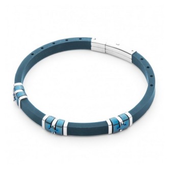 1 - 4 US Paciotti steel blue man bracelet 4UBR5040