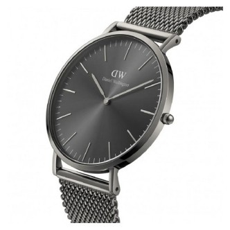 1 - Daniel Wellington Classic Graphite DW00100630 steel gray background men's watch