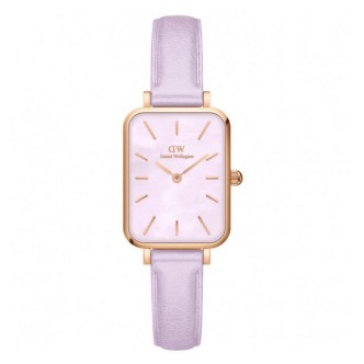 1 - Orologio donna Daniel Wellington Quadro Pastel viola DW00100637 acciaio cinturino pelle