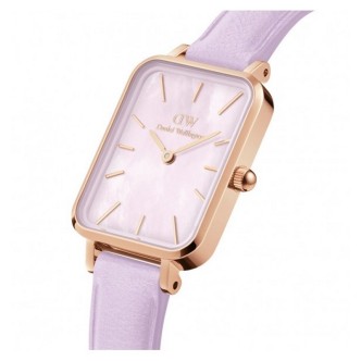 1 - Daniel Wellington women's watch Quadro Pastel purple DW00100637 steel leather strap