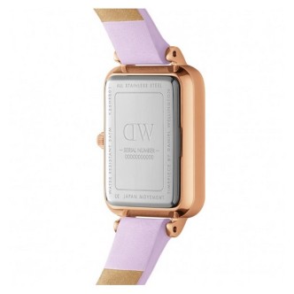 1 - Daniel Wellington women's watch Quadro Pastel purple DW00100637 steel leather strap