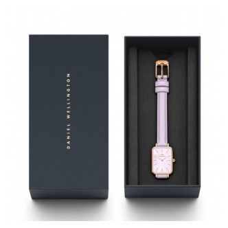 1 - Daniel Wellington women's watch Quadro Pastel purple DW00100637 steel leather strap