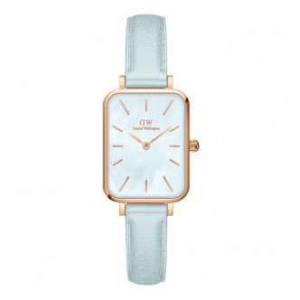 1 - Orologio donna Daniel Wellington Quadro azzurro DW00100638 acciaio cinturino pelle