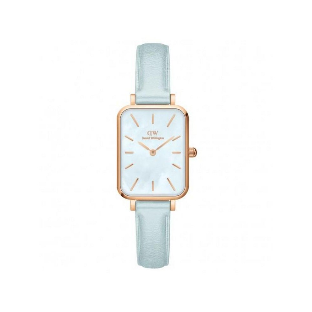 1 - Daniel Wellington women's watch Blue square DW00100638 steel leather strap