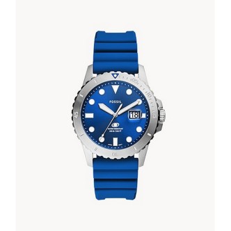 1 - Orologio uomo Fossil Blue blu FS5998 acciaio solo tempo cinturino silicone