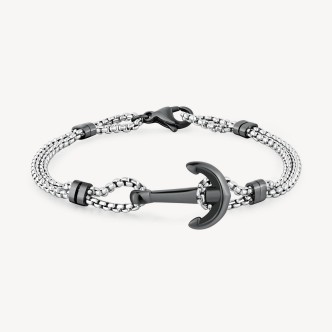 1 - Brosway Poseidon BPN15 steel men's bracelet with zircons.