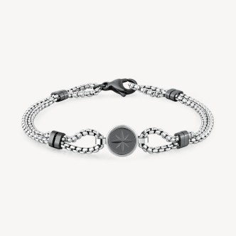 1 - Bracciale uomo Brosway Poseidon BPN11 acciaio con rosa dei venti