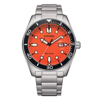 1 - Citizen Marine Eco Drive orange steel AW1760-81X men's watch