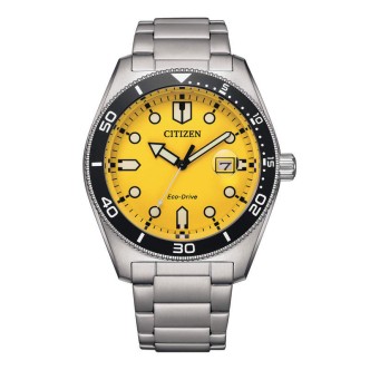 1 - Orologio uomo Citizen Marine Eco Drive giallo acciaio AW1760-81Z