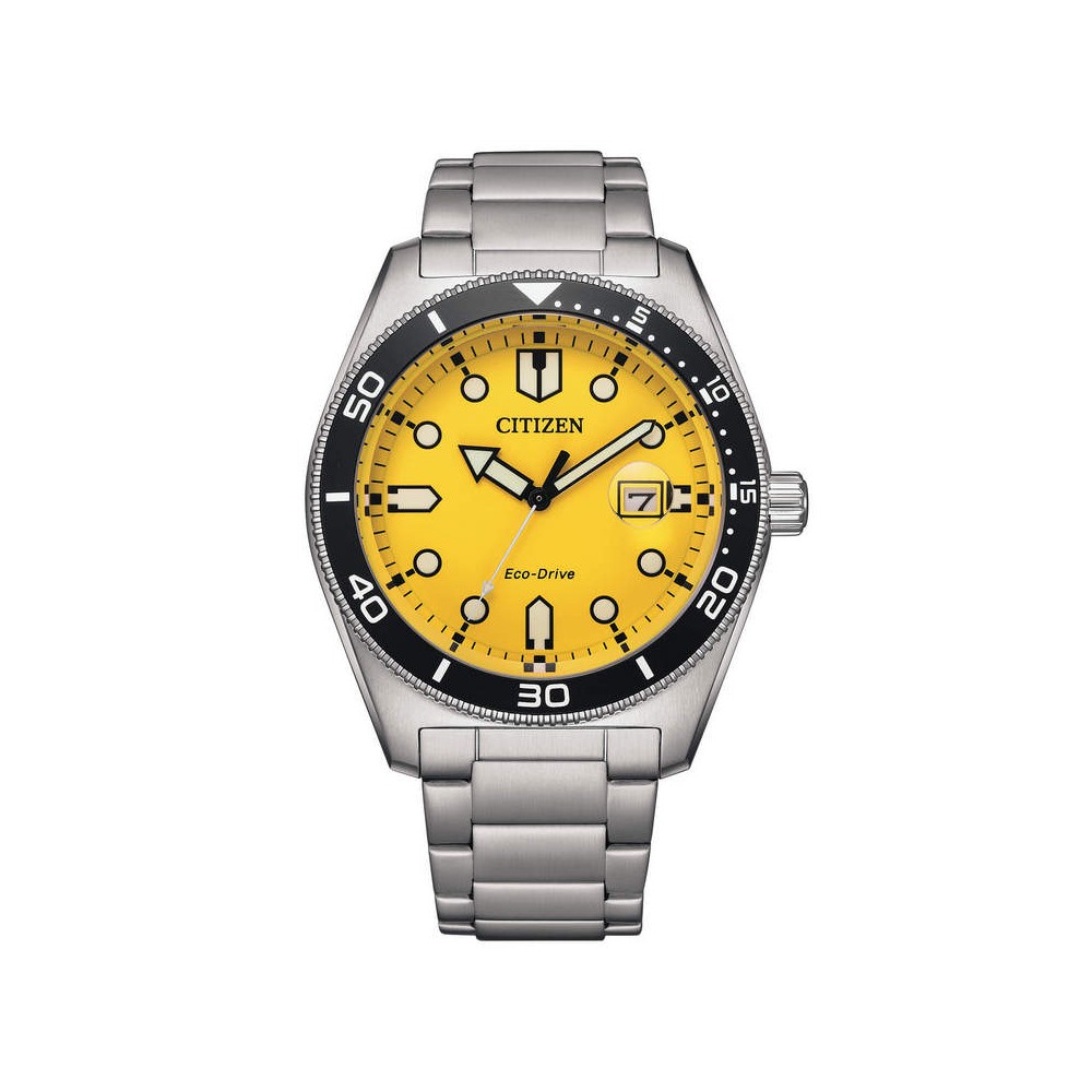 1 - Citizen Marine Eco Drive yellow steel AW1760-81Z men's watch