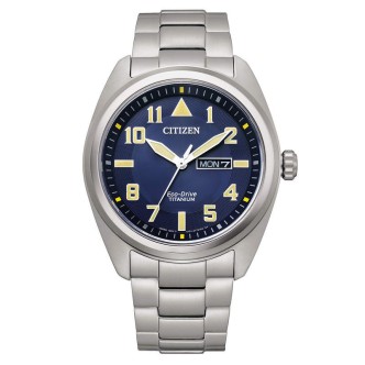 1 - Orologio uomo Citizen Super Titanio BM8560-88L acciaio fondo blu