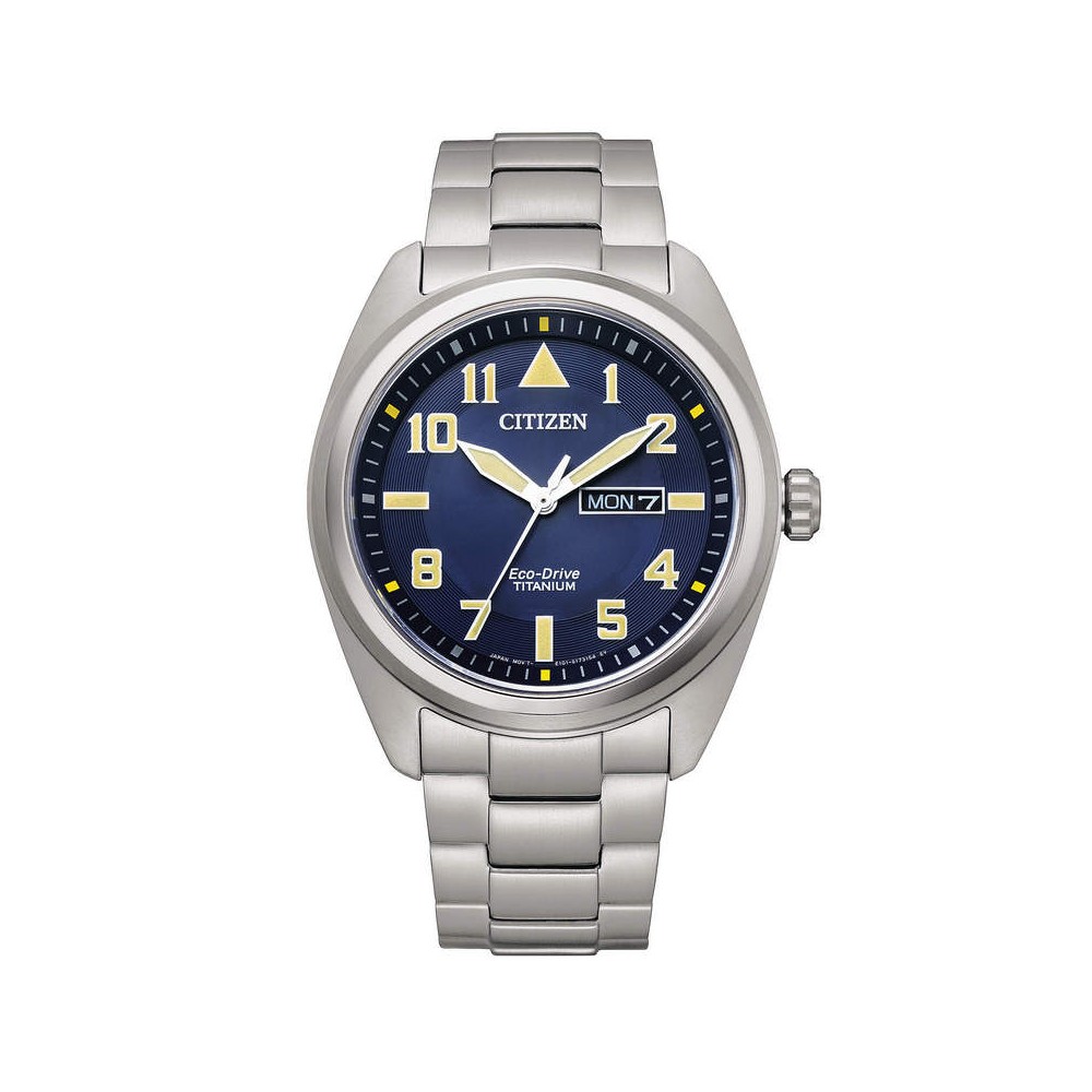 1 - Orologio uomo Citizen Super Titanio BM8560-88L acciaio fondo blu