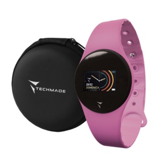 1 - Pink Techmade women's smartwatch in TM-FREETIME-PK silicone with cardio