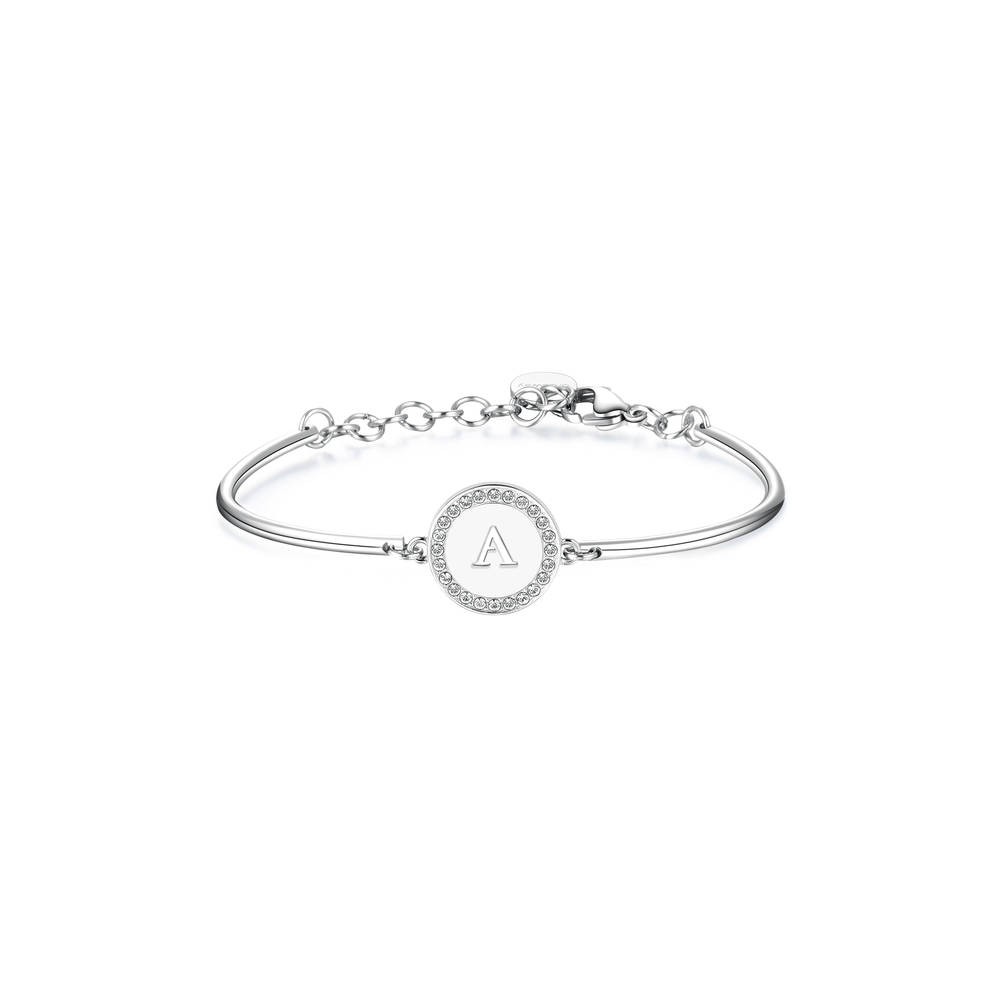 1 - Brosway Chakra BHK124 bracelet in stainless steel and Swarovski crystals initials letter A