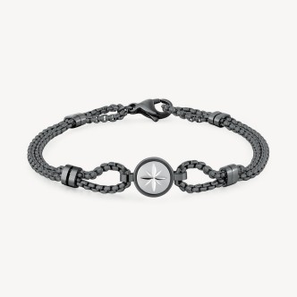 1 - Brosway POSEIDON BPN12 steel wind rose bracelet for men.