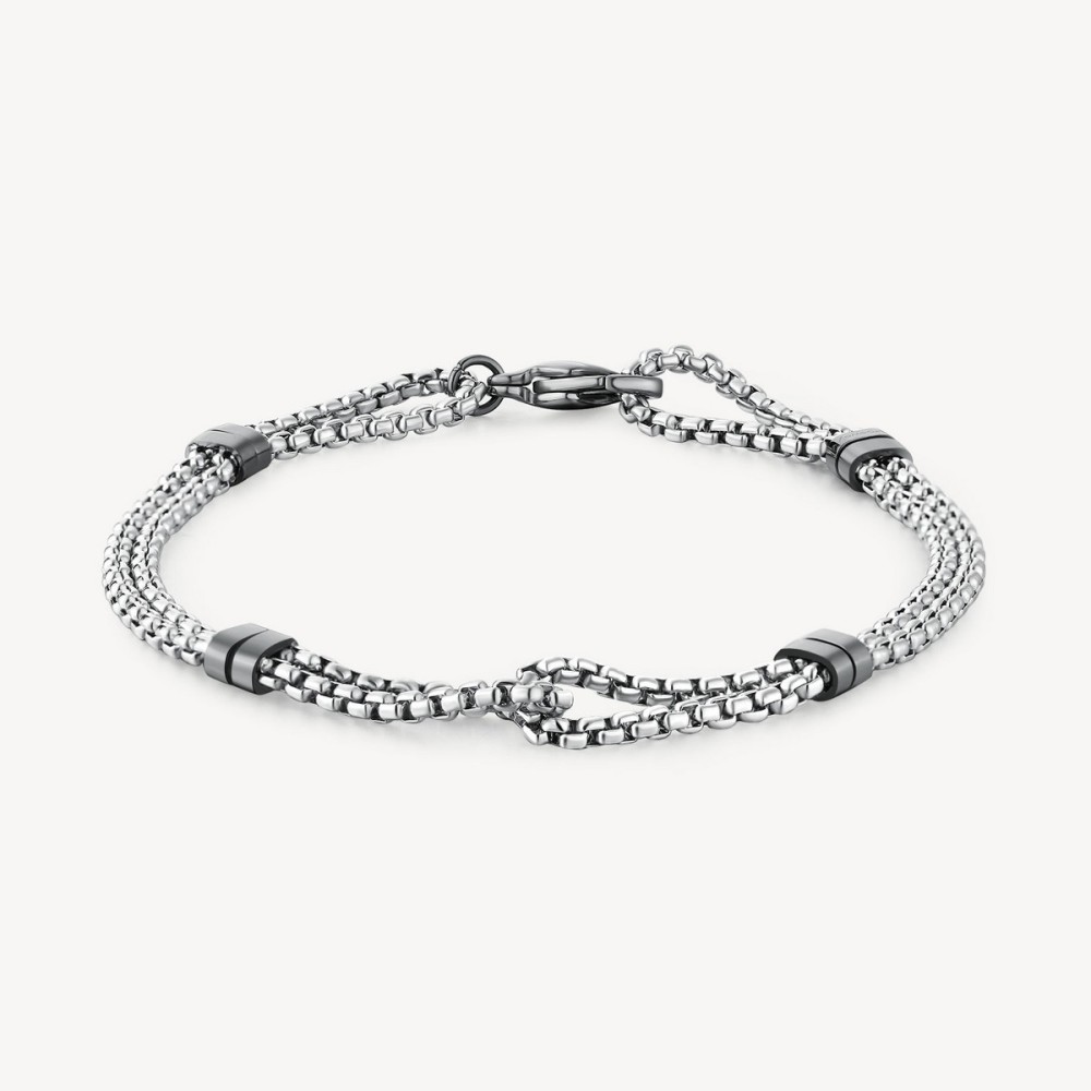 1 - Brosway POSEIDON BPN13 steel chain bracelet for men.