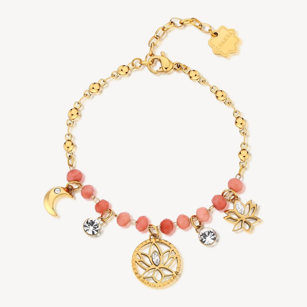 1 - Brosway CHAKRA BHKB137 steel lotus flower bracelet for women.