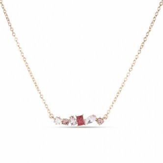 1 - Stroili 1685985 women's necklace in rosé brass and crystals.