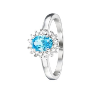 1 - Stroili LADY CHIC steel ring with blue zircon for woman.