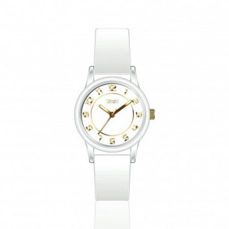 1 - STROILI watch 1668351 white silicone strap.