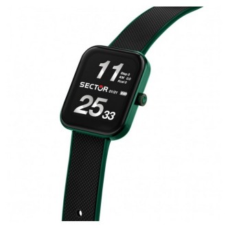 1 - Smartwatch uomo Sector S 03 Pro Light verde e nero R3251171001 cassa rettangolare silicone.