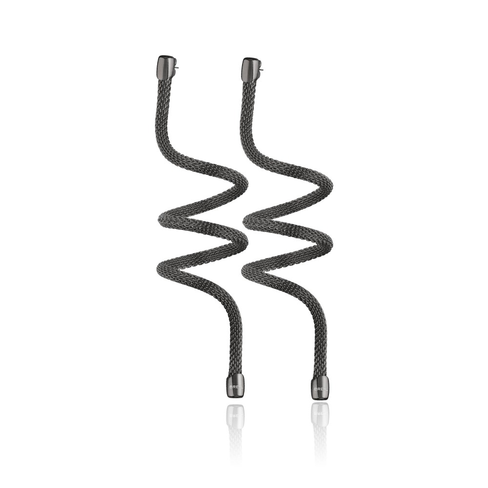 1 - Breil TJ2725 earrings in polished steel with Black IP treatment New Snake collection