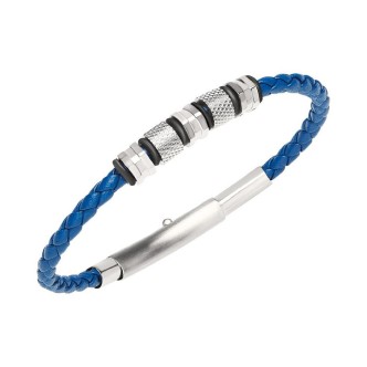 1 - Brei WONDERLUST TJ3372 steel blue bracelet with zircons.