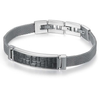 1 - Bracciale Brosway uomo BED14 in acciaio con PVD Gun collezione Dedalo