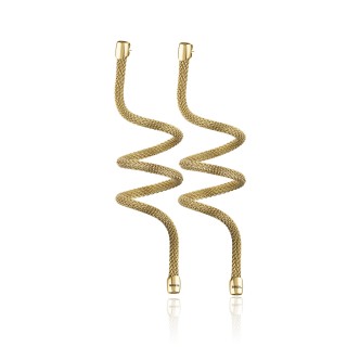 1 - Breil TJ272 earrings in polished steel with Gold IP treatment New Snake collection