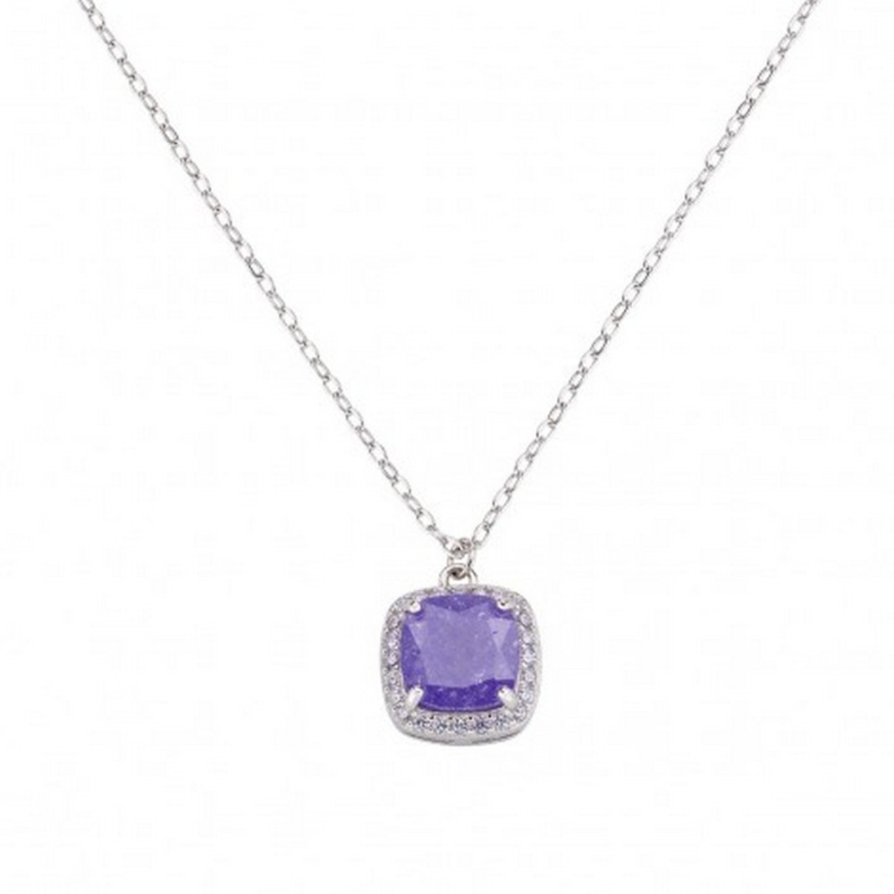 1 - Collana con pietra viola Amen CLCRQBVILAZ argento