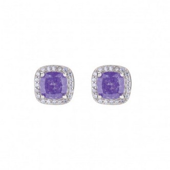 1 - Orecchini a quadrato  blu donna Amen ECRQBVILAZ argento