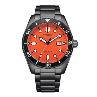 1 - Citizen Marine black Eco Drive orange steel AW1765-88X men's watch