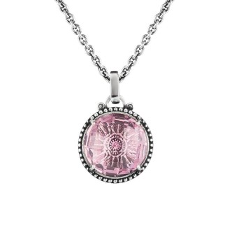 1 - Collana ciondolo rosa donna Ellius Agnese R1141/45/RV/PV argento