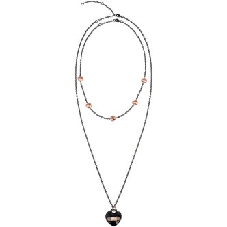 1 - Collana Breil TJ2736 ciondolo a cuore in acciaio IP Gun collezione Kilos of Love