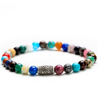 1 - Bracciale uomo Stone RainbowGerba 252 argento