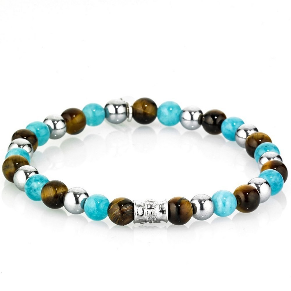 1 - Tiger eye man bracelet Gerba 304 silver