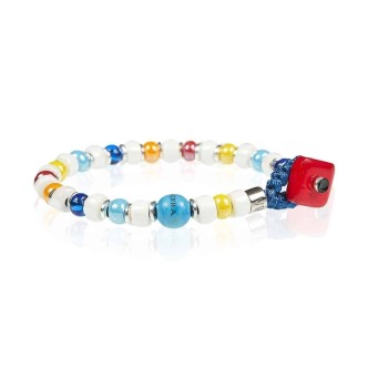 1 - Gerba LC28 men's multicolor ceramic bracelet with silver components