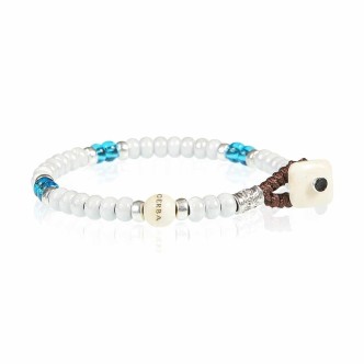 1 - Bracciale con ceramica  bianca uomo Gerba Washer CW12 conponenti in argento