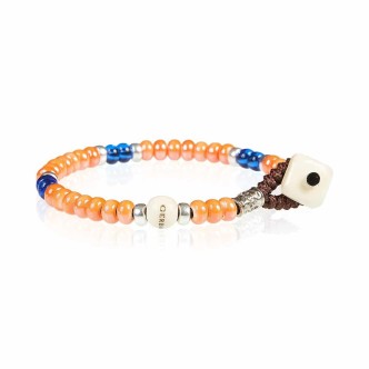 1 - Gerba Washer CW07 men's orange ceramic bracelet with silver components