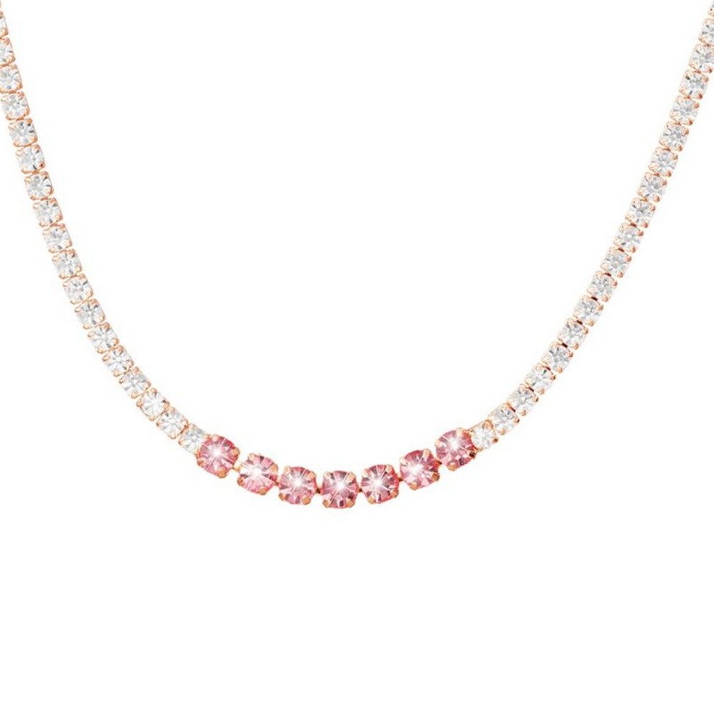 1 - Stroili Tennis women's necklace with pink and white zircons 1685837 steel