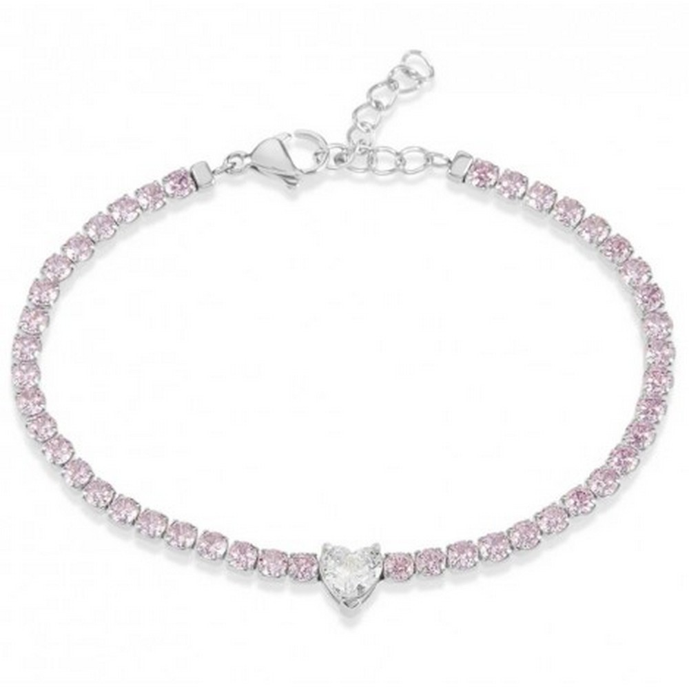 1 - Bracciale cuore bianco Stroili Tennis 1685848 acciaio