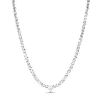 1 - White heart necklace and white zircons Stroili Tennis 1685851 steel