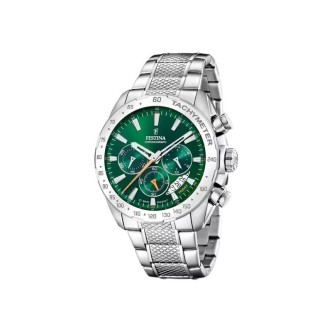 1 - Orologio uomo cronografo Festina Timeless verde F20668/3 acciaio