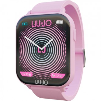 1 - Pink Liu Jo Voice women's smartwatch with rectangular silicone SWLJ064 call