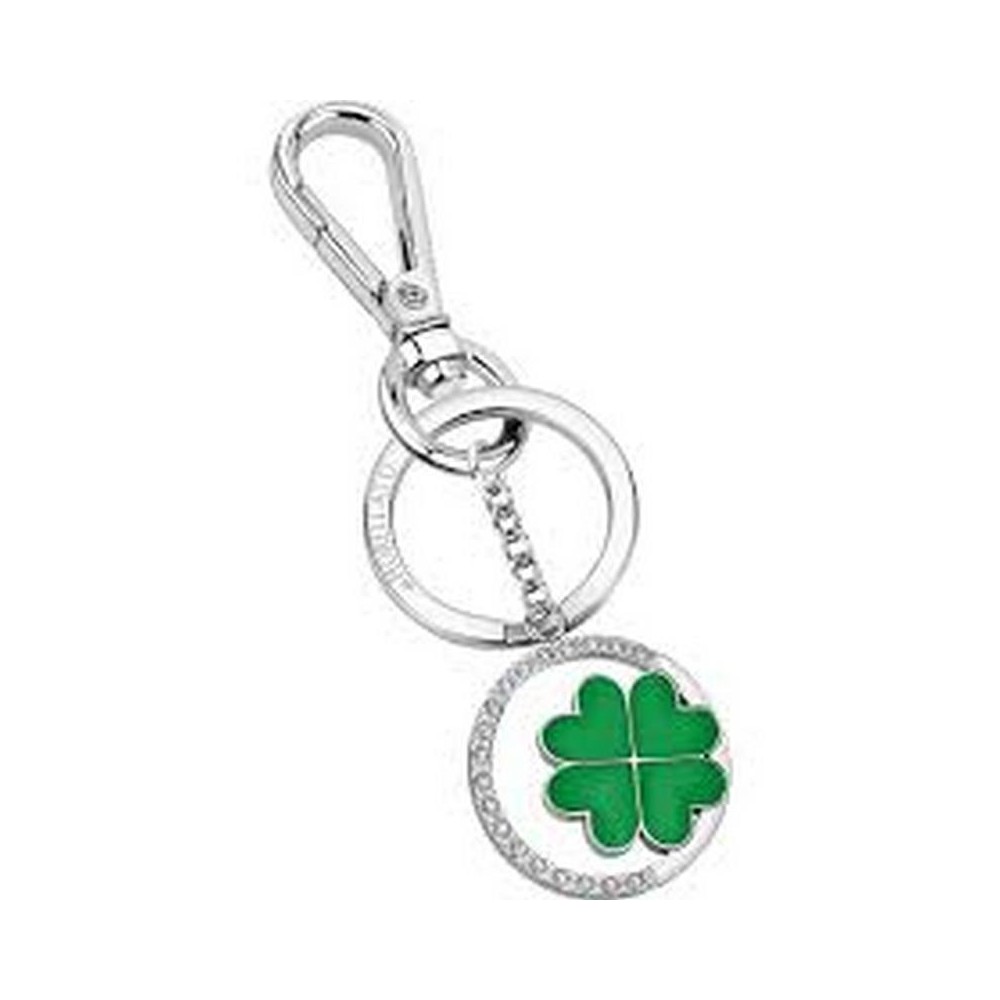 1 - Morellato green four-leaf clover woman keychain in steel with crystals SD7172