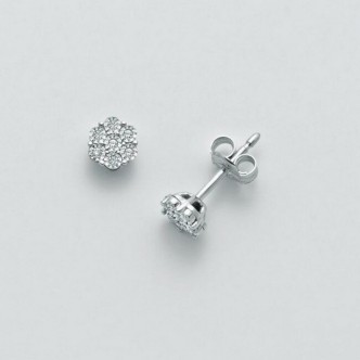 1 - Miluna flower earrings in 18Kt White Gold with diamonds ERD2478