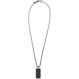 1 - Necklace Breil man TJ2747 in IP GUn steel with black diamond collection Black Diamond